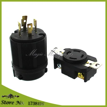 

Receptacle Gasoline Generator Twist Lock Socket L14-30P & 4 Prong Locking Plug 30A 125/250V 30AMP NEMA L14-30R UL Approval