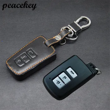 

Peacekey Car Genuine Leather Remote Control Car Keychain Key Cover Case For Toyota Cmary 3Buttons Smart Key