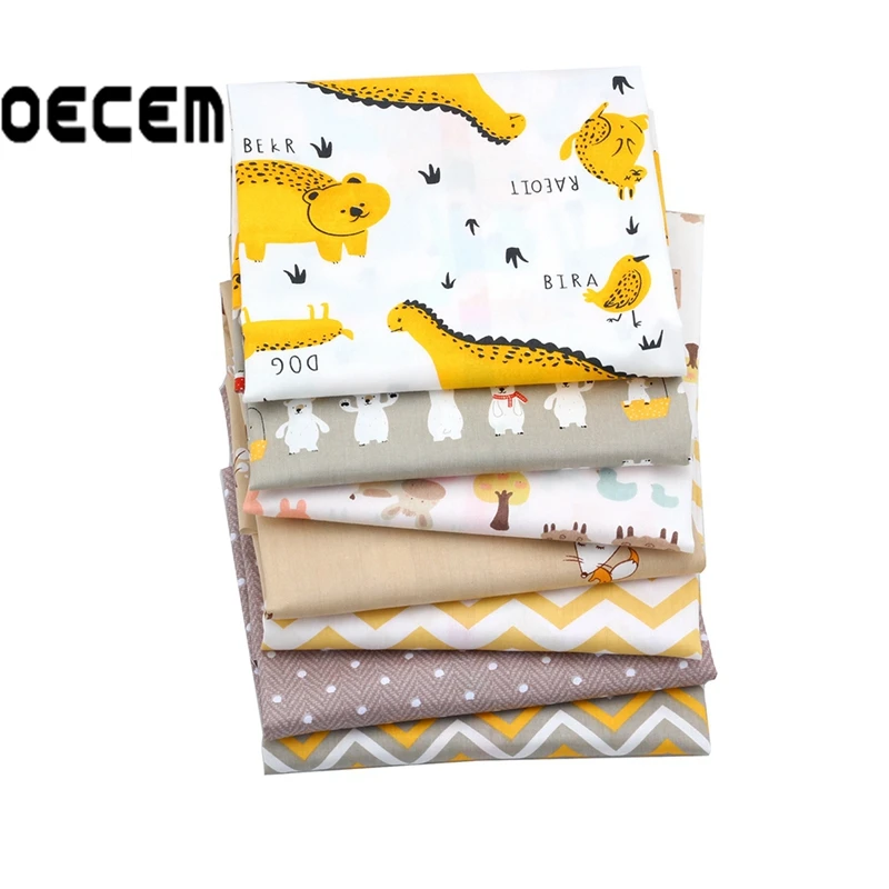 

O2-7-11 Quilting Cotton Fabric Grey Series Fat Quarter Bundles Fabric For Tela Patchwork Tissue Kids Bedding 7pcs/lot 40X50CM