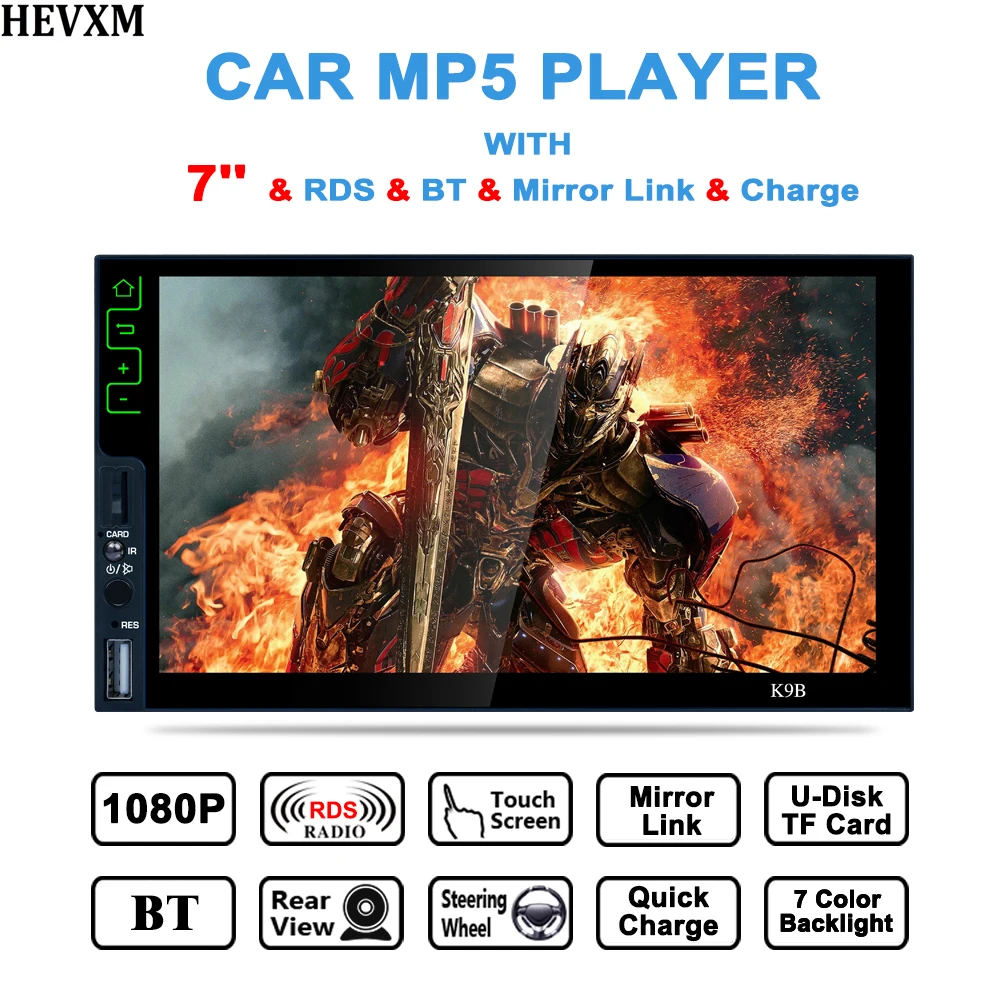 HEVXM 2 Din Универсальное автомобильное радио 7 ''сенсорный экран Bluetooth Авторадио