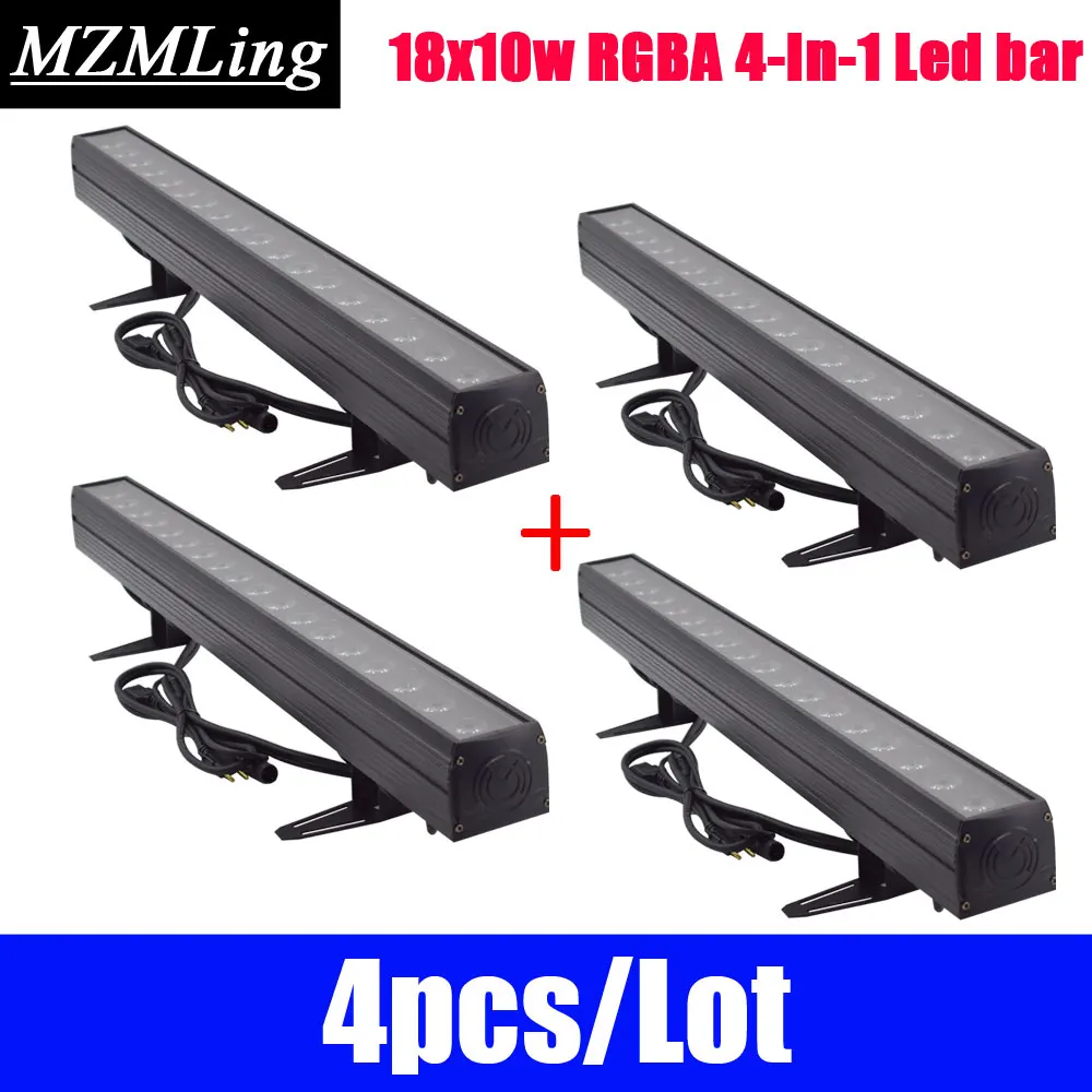 

4pcs/Lot 18x10w RGBA 4-In-1 Led bar Wall Wash Light DMX512 Washer Led Outdoor /Flood Light DJ /Bar /Party /Show /Stage Light