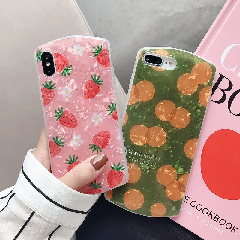 

Fashion Fruits Orange Silicon Phone Case For iPhone 7 8 Plus Cases Strawberry Soft TPU Cover For iPhone 6 6s Plus X XS Max XR