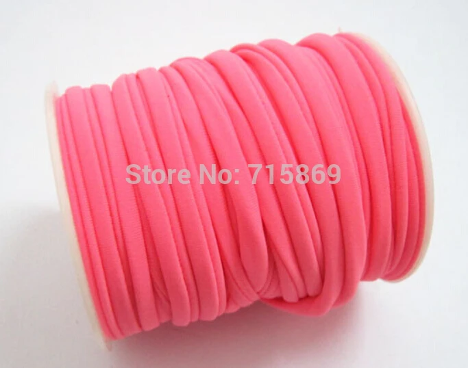 

Free Ship 5mm 20meter / Row Hot Pink Elastic lycra cord Stitched round lycra cord Lycra strip For Jewelry Marking