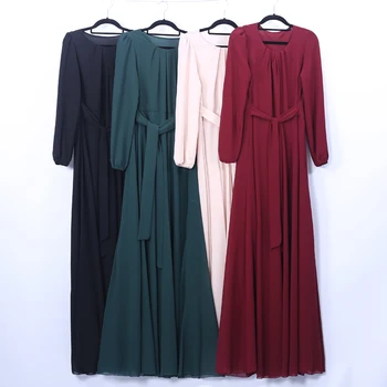 

Chiffon Abaya Dubai Muslim Hijab Dress Kaftan Turkish Islamic Clothing Jilbab Femme Musulman Abayas For Women Caftan Dresses