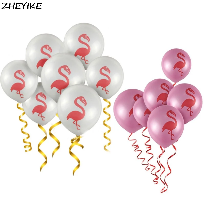 

ZHEYIKE 20pcs 10inch Flamingo Latex Balloons Child Birthday Balloon Bachelorette Hen Party Wedding Supplies Ballon Decor