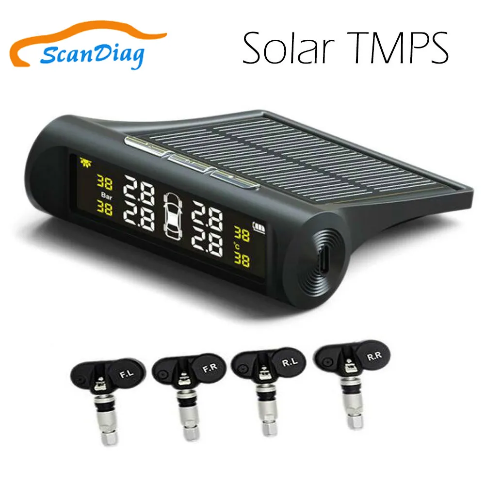 

2018 NEW Car TPMS Solar Car Tire Pressure Detection System Built in inside Digital LCD Monitor Auto Cars Safety Alarm System