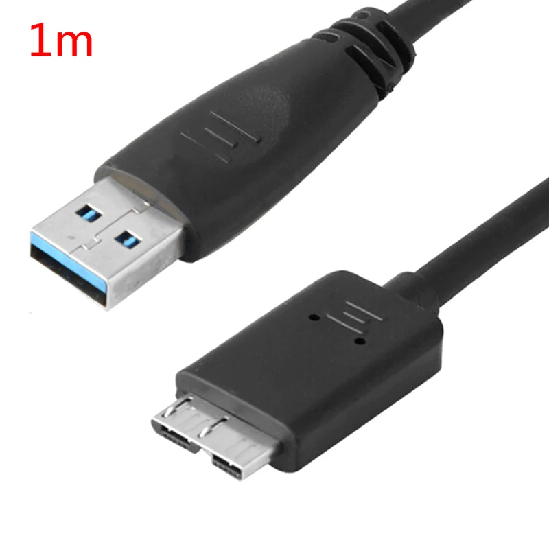 50/100cm USB 3.0 Cable Plastic Black Mini USB Male A To Micro B Data Cables Cord Lead For External Hard Drive Disk