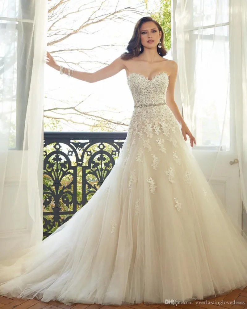 Luxury Sweetheart Lace A Line font b Wedding b font font b Dress b font Off