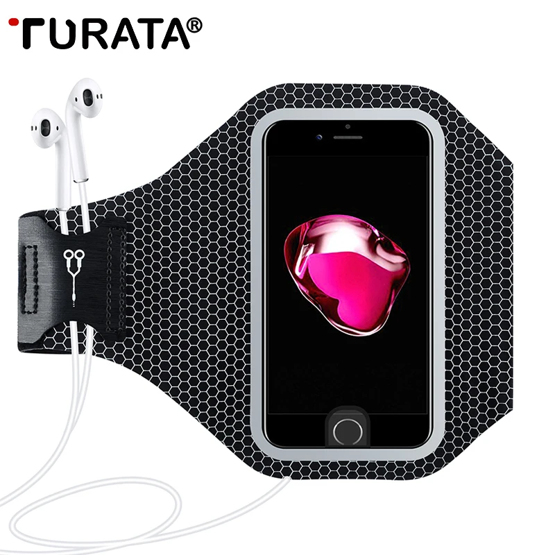 TURATA спортивный мобильный держатель телефона сумка для iPhone 6 S 6 7 8 Plus, Водонепроницаемый ночное нарукавный спортивный чехол Чехол для samsung S7 S6