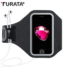 Фотография TURATA Sports Mobile Phone Holder Phone Bag for iPhone 6S 6 7 8 Plus, Waterproof Night Running Arm band Case for Samsung S7 S6