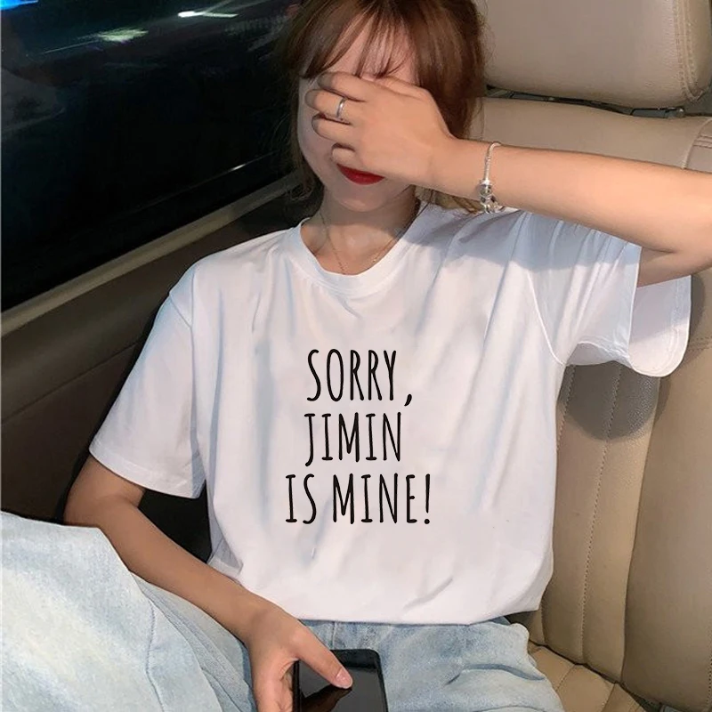 

Women Men Coulpes Harajuku Cute T-Shirt SORRY IS MINE White Black Summer Casual Tumblr Fashion Tops
