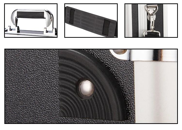 Ударопрочный черный Алюминиевый жесткий короткий чехол с плечевым ремнем инструмент для серебра чехол для полета Органайзер коробка для хранения