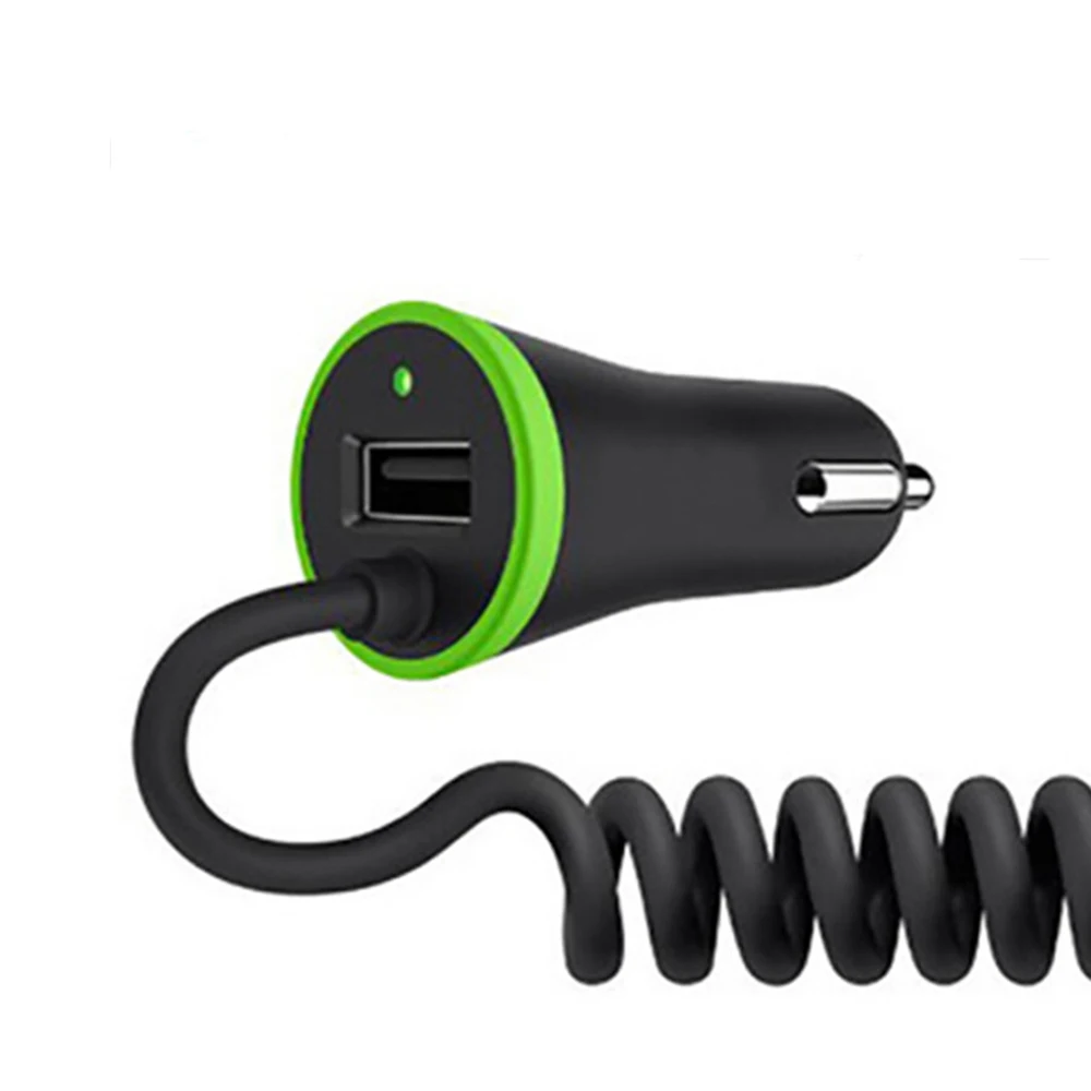 Mini USB Car Charger Micro USB Cable Spring Cable Car Charger For