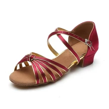 Женская обувь для девочек; детская обувь для латинских танцев; бальные туфли для танго; обувь для латинских танцев на низком каблуке; Танцевальная обувь для девушек