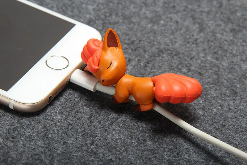 6 шт./компл. животных эльф кабель укус pikachue животных кабель среднего класса против царапин для IPhone Android телефоны Зарядное устройство Мощность синхронизации USB устройство для сматывания шнура питания