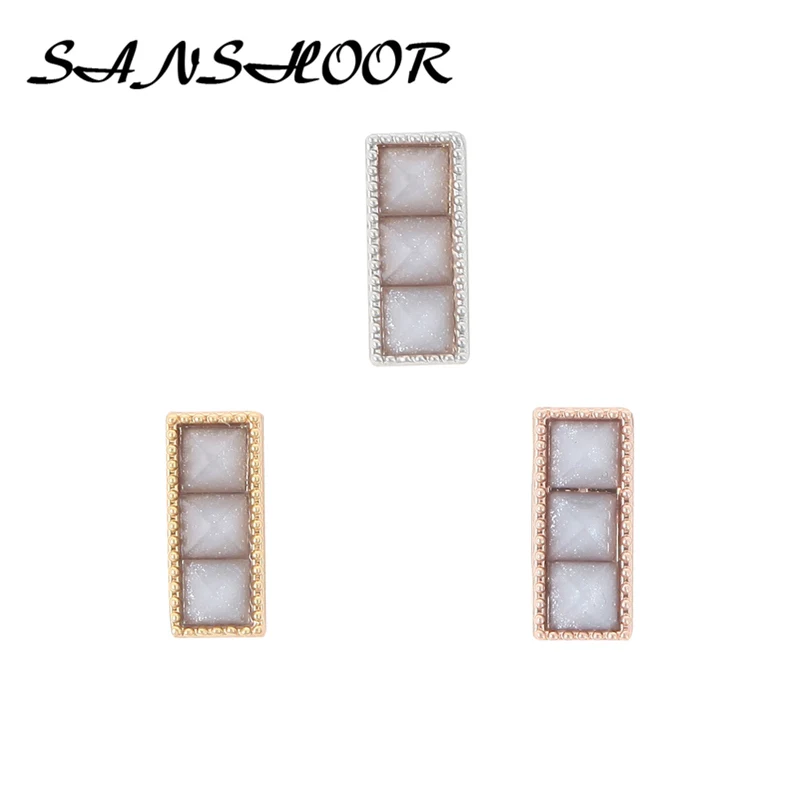 

SANSHOOR Pyramid Stone Bar Keeper Keys Slide Charms Fit Diy Pendant Necklace Wrap Leather Bracelets For Women As Gifts 1Pcs