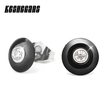 Новое поступление керамические серьги для женщин с индийским камнем кристалл черный белый 2 цвета гвоздики керамические серьги Модные ювелирные изделия