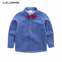 LCJMMO/модные рубашки для мальчиков г., хлопковые весенне-осенние детские рубашки топы с длинными рукавами и отложным воротником, одежда в горошек для мальчиков ростом от 80 до 140 см