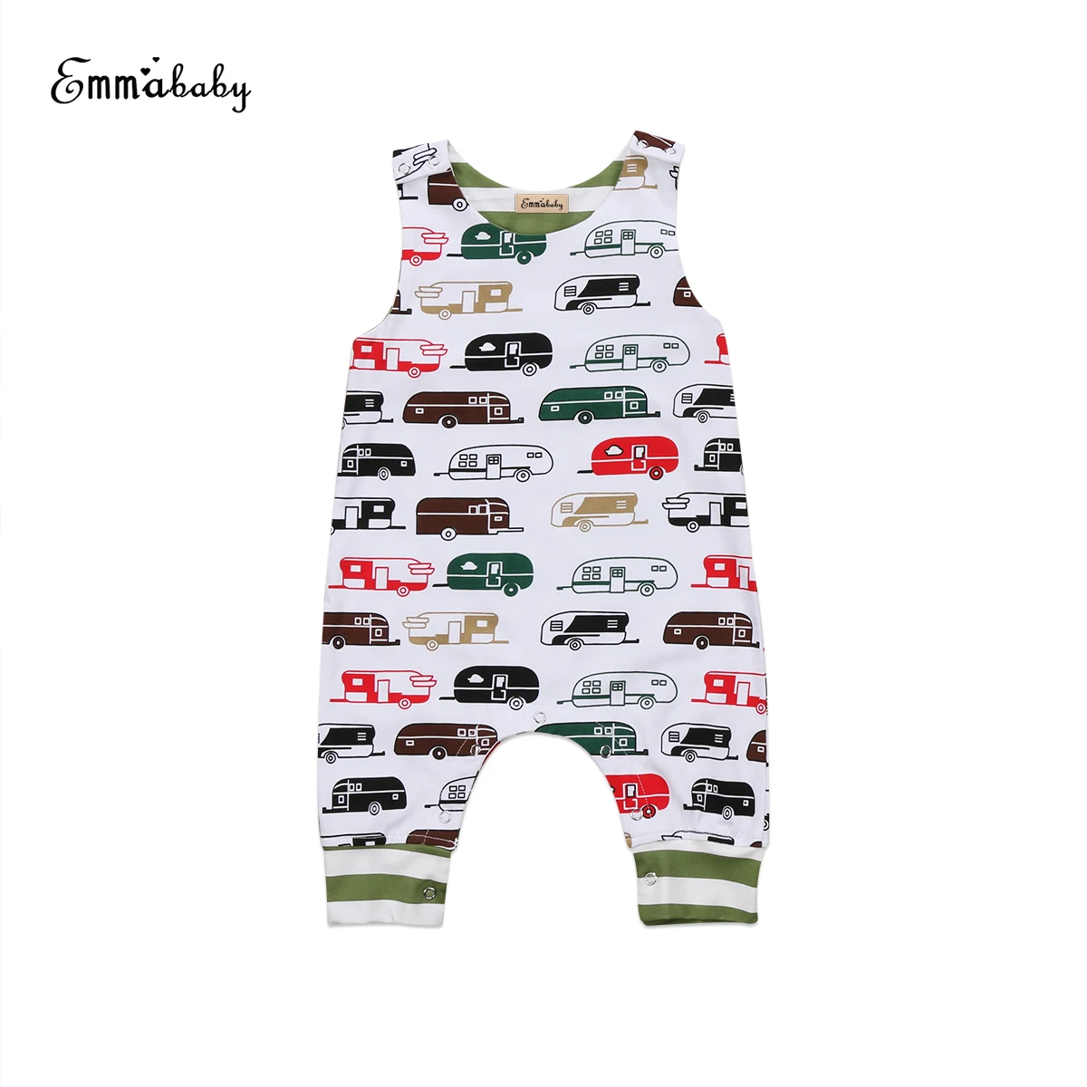 

Newborn Baby Infant Boy Clothes Sleevelees Rompers Cartoon Car graffiti Cotton Outfits Clothes Set