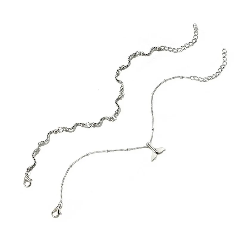 NEW Beads anklets for women Bracelet Beach Double Beads Fish Tail Pendant Foot Jewelry Sandals Pulseras Tobilleras Y17#N (6)