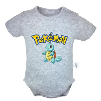 

Cute Pokemon Pikachu Squirtle 6-24M Newborn Baby Girl Boys Clothes Pinting Short Sleeve Romper Jumpsuit Outfits 100% Cotton Sets