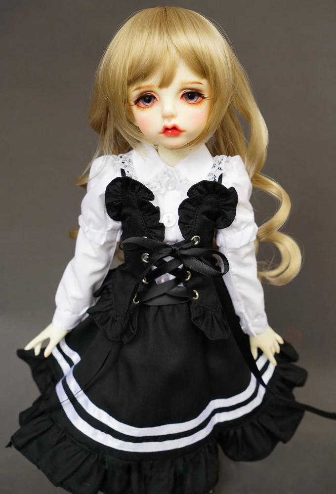 BJD Кукла одежда подходит для 1/3 1/4 MSD мода с длинными рукавами Черно-белое платье принцессы и платье комплект аксессуары для кукол