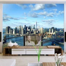 Пользовательские фото обои 3D гостиная ТВ фон Настенный декор живопись Нью-Йорк городской пейзаж настенная бумага спальня