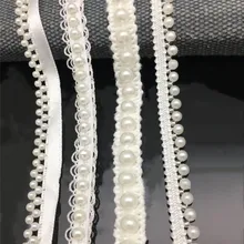 5 Yards/Lot inci dantel trim boncuklu inci dantel dekorasyon aksesuarları Örgü Dantel DIY 4 Typs AA7967