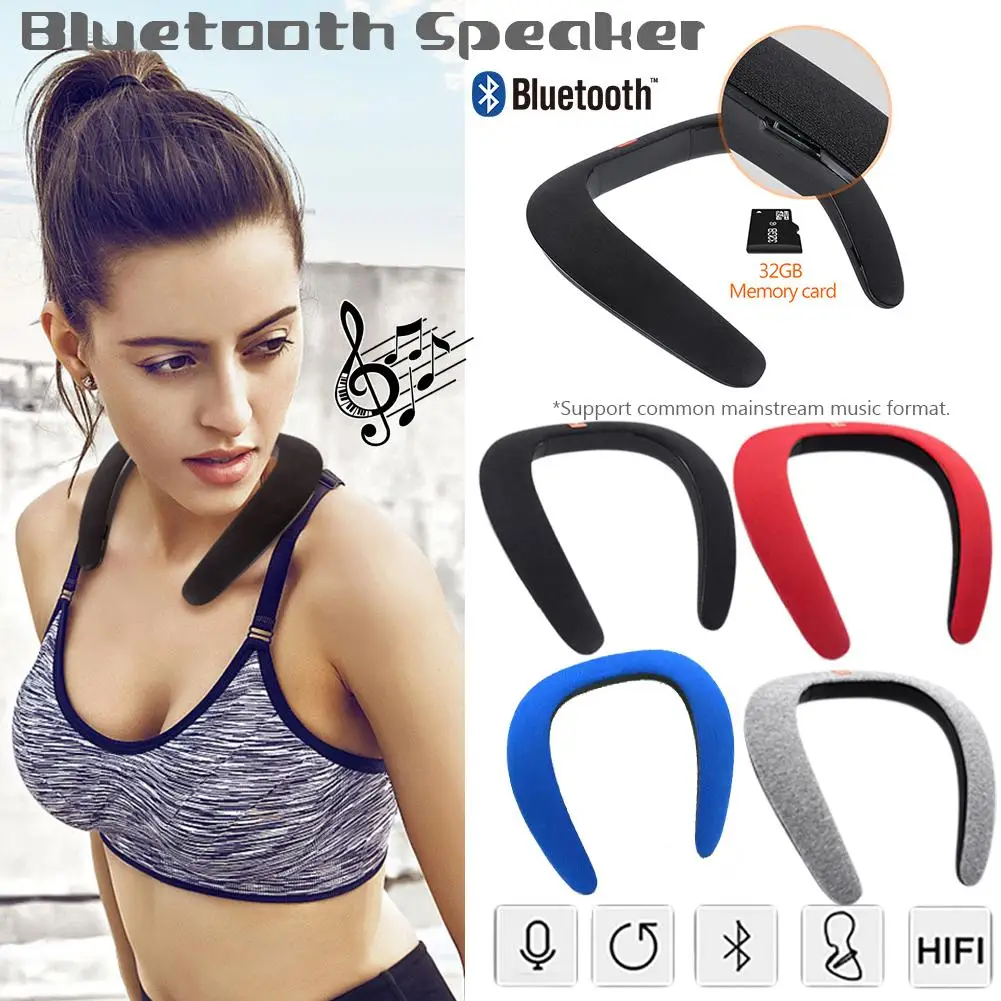 Wireless Bass Music Bluetooth Stereospeaker Portable Speaker Music Mp3 Player Neck Novelty Bluetooth Wearable Speaker Subwoofer Wireless Bass Music Bluetooth Stereospeaker Portable Speaker Music Mp3 Player Neck Novelty Bluetooth Wearable Speaker Subwoofer
