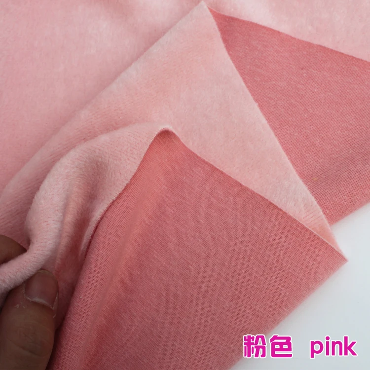 Pink Cotton Polyester Velour Knit Fabric Luxurious kid Wear Super Soft