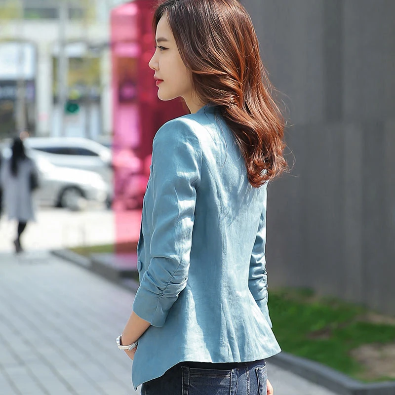 

Fall Jacket Harajuku Cropped Korean Streetwear Tweed Corduroy Plus Size Long Coat Stylish Temperament Slim Slimming Linen Coat