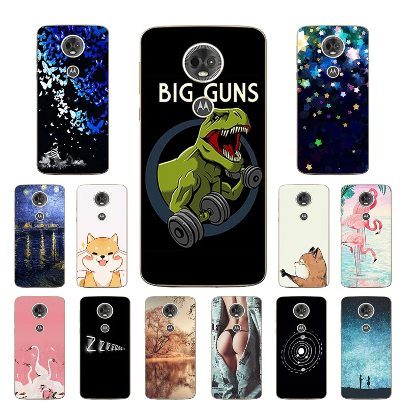 TPU Soft Silicone Coque for Motorola E5 Plus Back Phone Cover 6.0 inch MOTO E5Plus E 5 BIG GUN Printing Shell |
