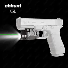 Ohhun тактический светодиодный фонарик X5L белый свет 190 люмен Встроенный зеленый лазерный прицел 20 мм Пикатинни стрельба охота свет