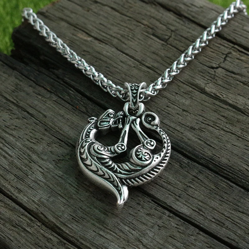 

1pcs lanseis viking wolf pendant celt wolf men necklace norse jewelry