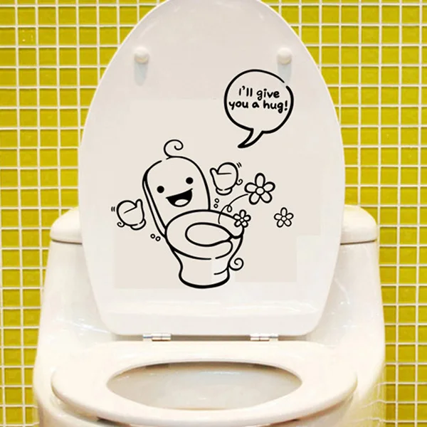 Fresh Style Wall Stickers Toilet Seat Art Funny Waterproof Removable