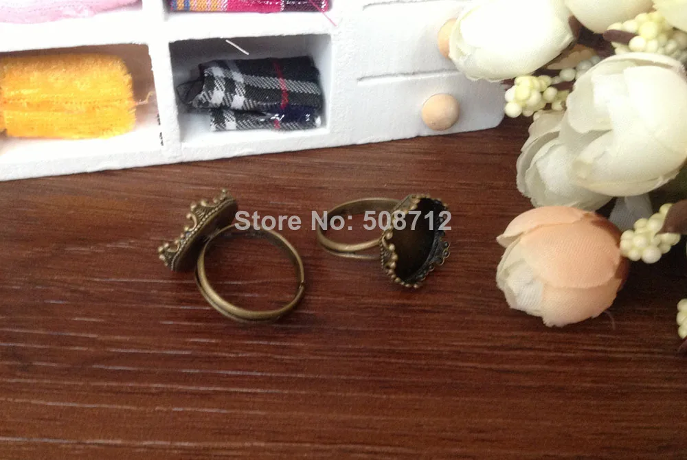 

Бесплатная доставка! Регулируемое кольцо с круглой окантовкой кабошона, 200 шт., 15 мм