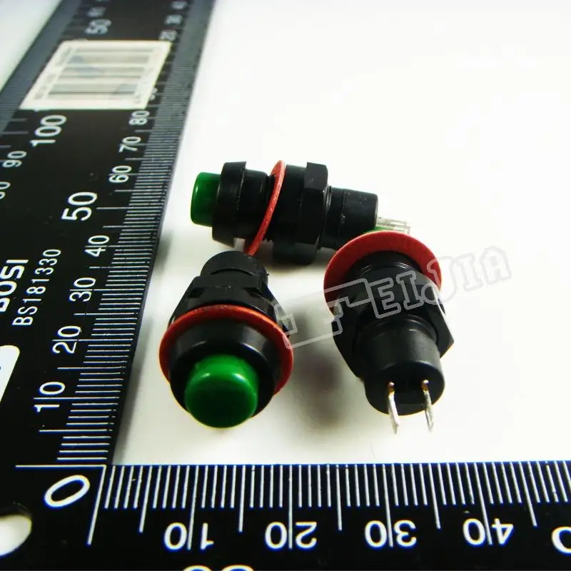 

DS-211 Button color Green 1A/250VAC ON-OFF 2Pin Non Self-locking Push Button Switch (Self reset switch) 100Pcs/lot