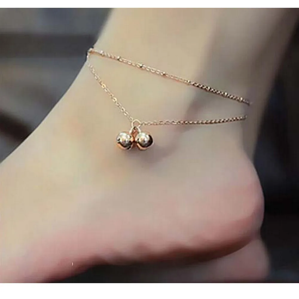 Rose Gold Bell Summer Style Chain Ankle Bracelet Anklet CA009in