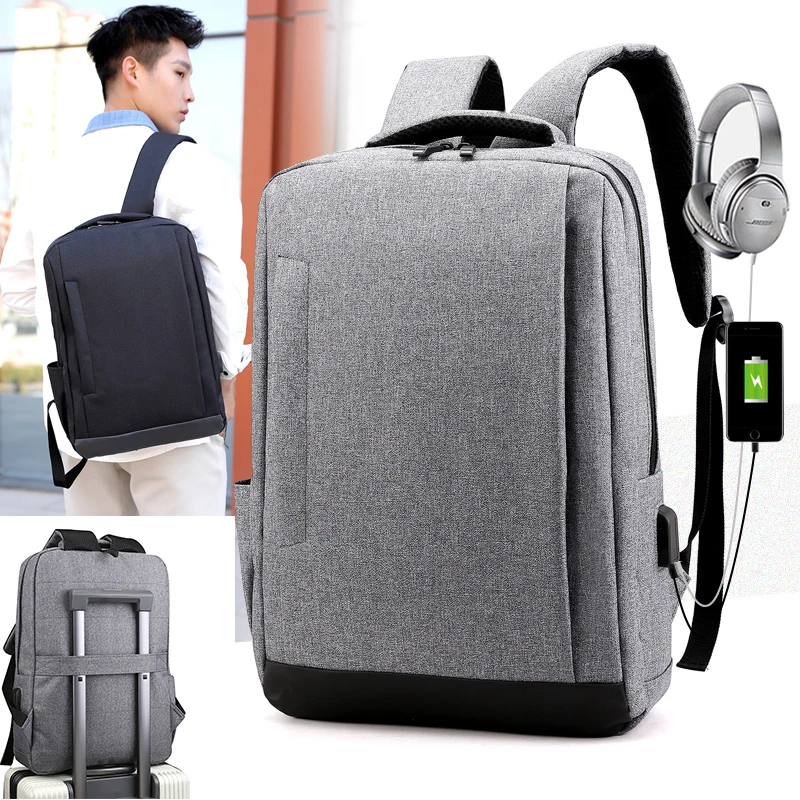 

Men Backpack USB Charge Large Capacity Travel bag 15.6" Laptop Backpack schoolbag for teens mochila women backpack