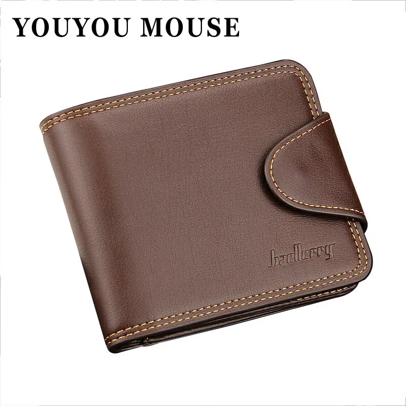New Fashion Men's Business Wallets Casual PU Leather Money Bag Wallet Short Hasp Coin Packet Card Purse Man Clutch ID Holder