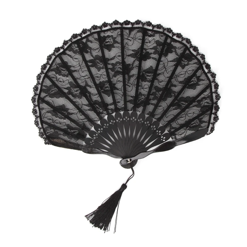

Lace Pattern Women Hand Held Folding Fans For Wedding Event And Party Supplies