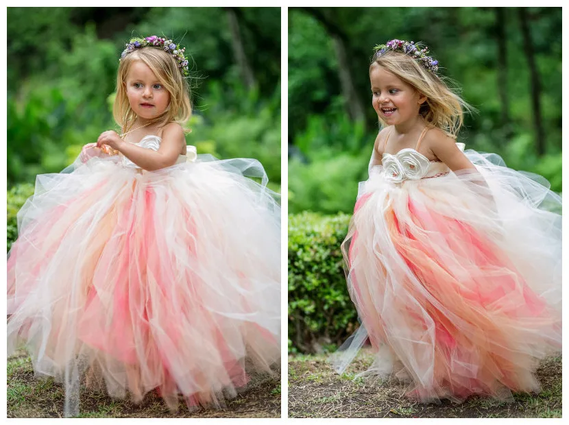 salmon flower girl dresses