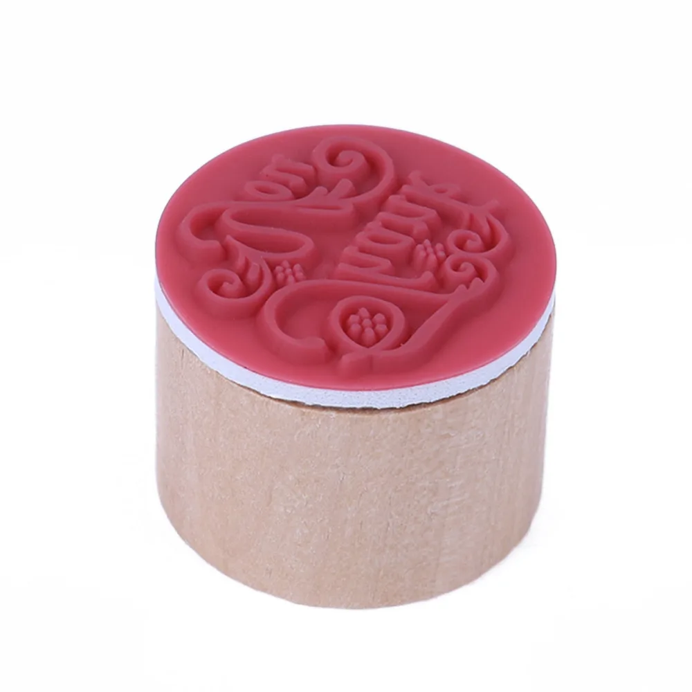 

Retro DIY Vintage Greetings And Lace Pattern Round Wooden Rubber Stamp Scrapbook Letter Stamp For Personalized Motto