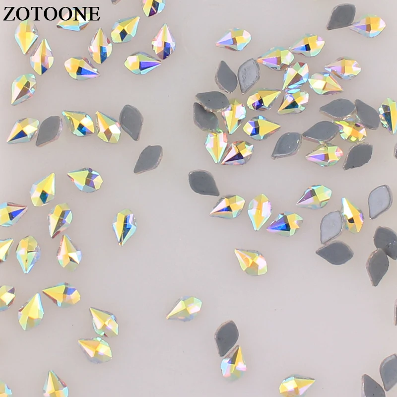 Горячая фиксация ZOTOONE 5*8 мм стразы с плоской задней стороной для одежды DIY