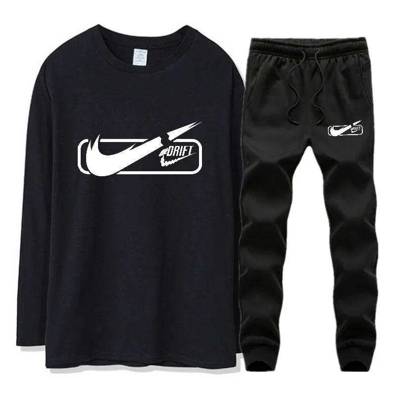 

Cotton T Shirt+Trousers Sets Men Printed Autumn Suits Casual Tshirt Men Tracksuits Brand Clothing Streetwwar Tops Tees Set Male