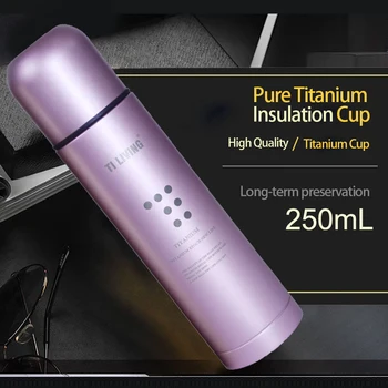 

250ml Pure Titanium Vacuum Insulation Cup Travel EDC Outdoor Camping Titanium Bowl Picnic Titanium Coffee VacuumThermo Cups