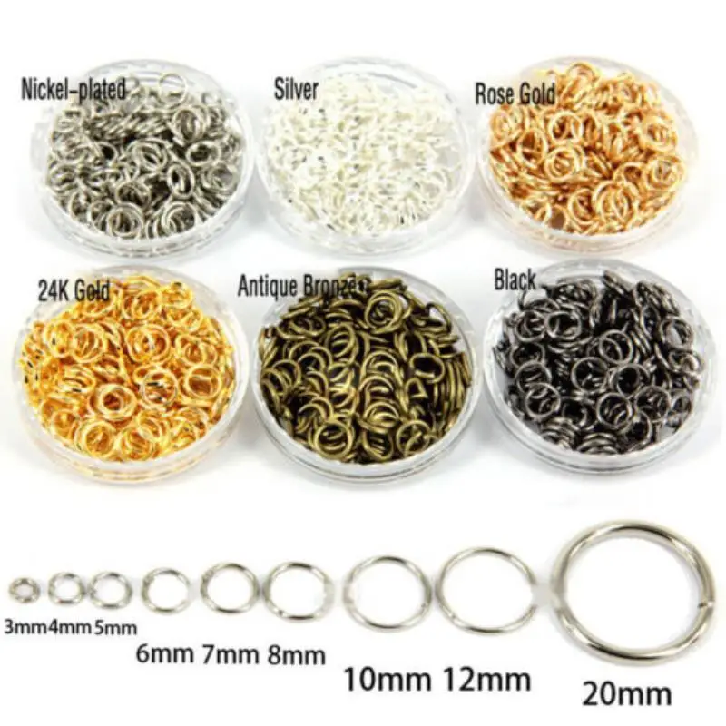 4-20mm Metal Iron Jewelry Link Vintage Loops Open Jump Rings & Split Rings For Connector Jewelry Finding DIY Making Shellhard