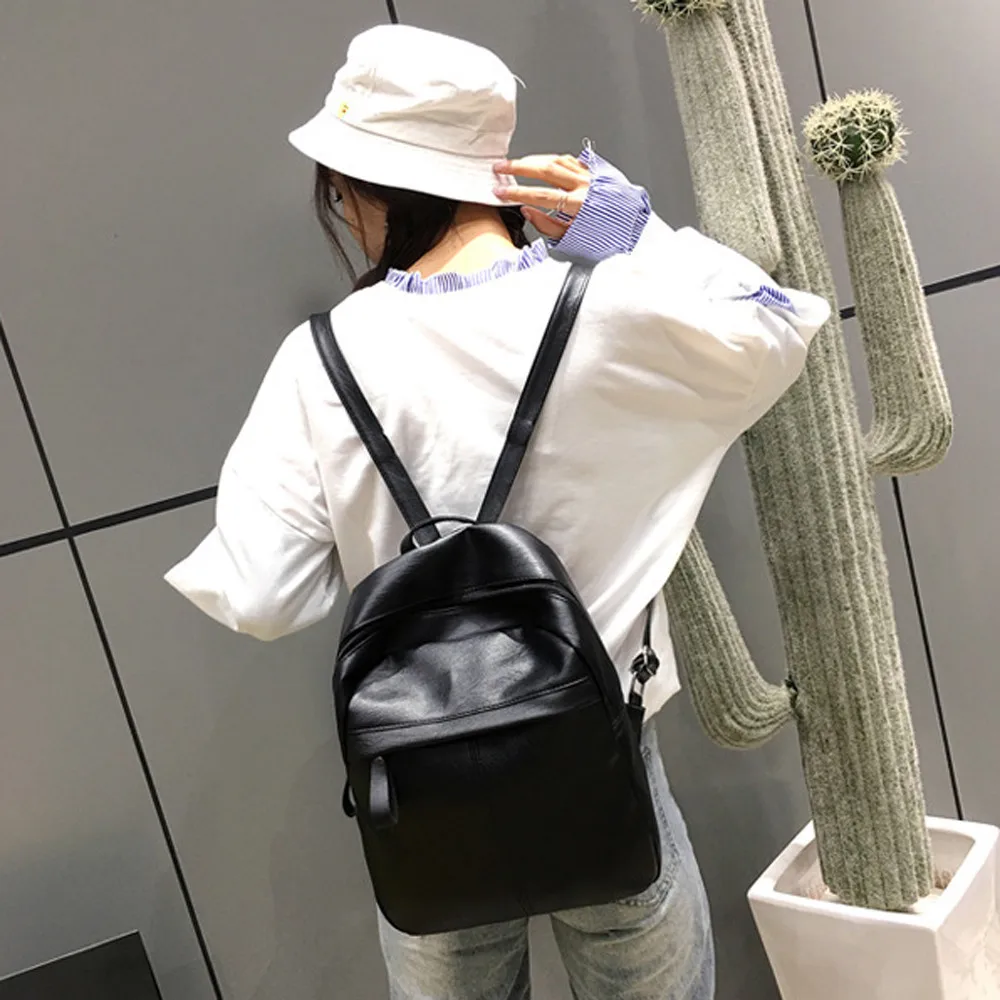 Las mujeres Mochila de cuero de la PU de moda estudiante escuela Negro Bolsa de hombro viaje Mochilas para chicas adolescentes mujeres mochila Mochilas Las mujeres Mochila de cuero de la PU de moda estudiante escuela Negro Bolsa de hombro viaje Mochilas para chicas adolescentes mujeres mochila Mochilas