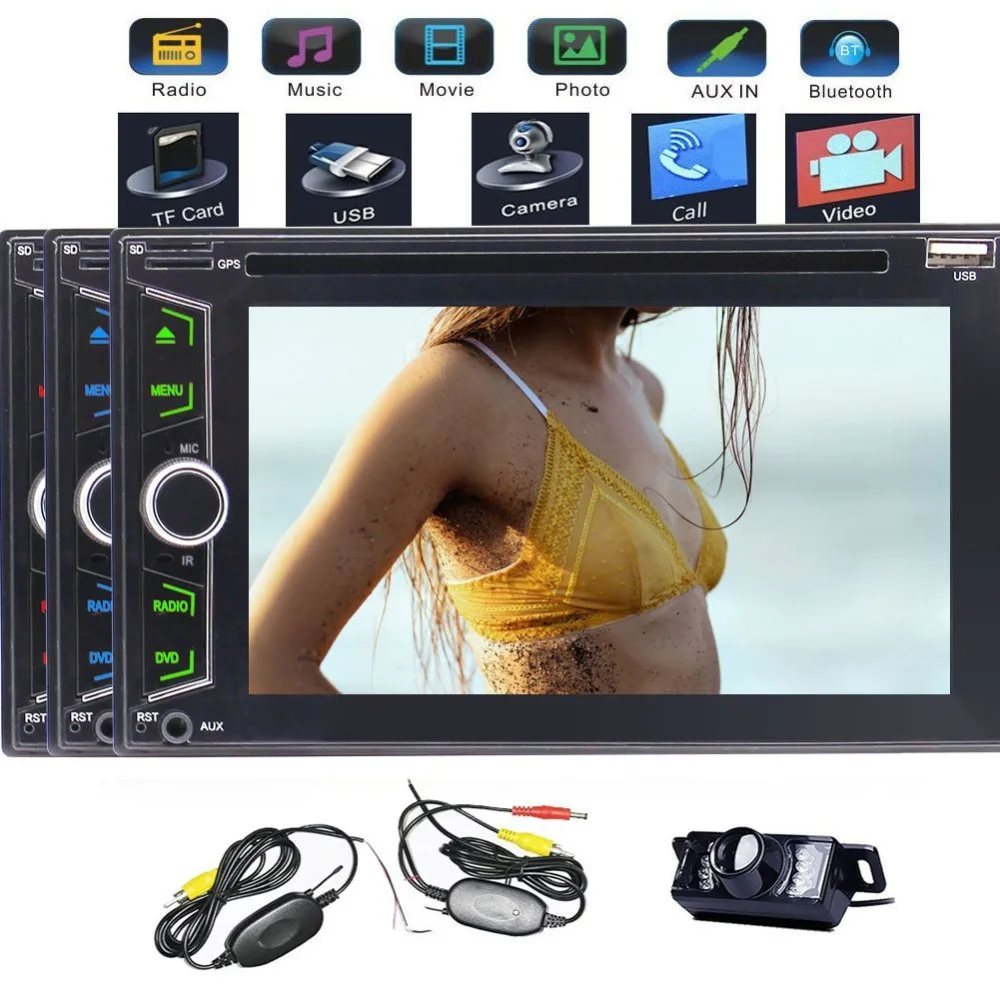 Double Din 6 2 In Dash Car font b Radio b font Audio Bluetooth Stereo DVD