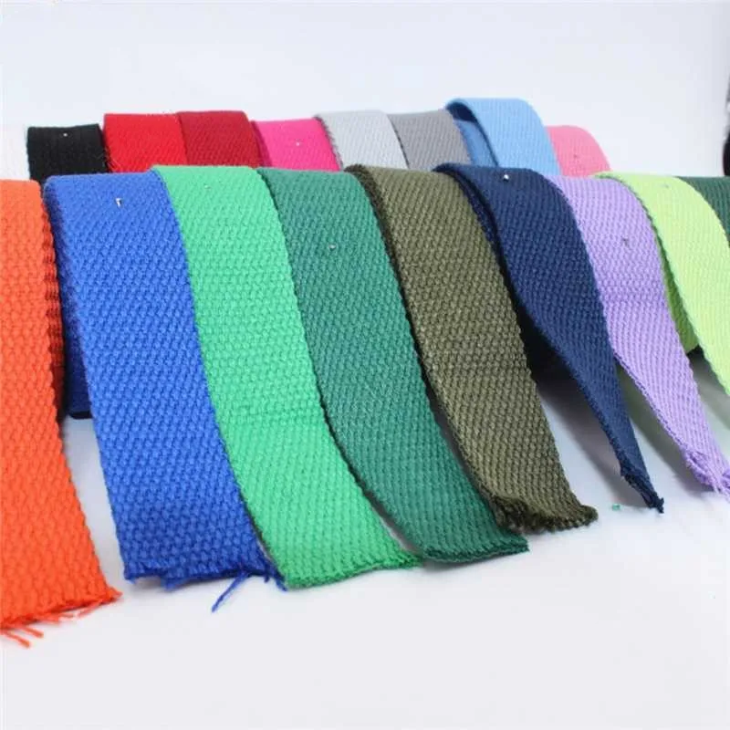 FISHWAVES 20/25/32/38/50MM 5 Yards/lot Colorful Canvas Cotton Ribbon Strap Bag Webbing Backpack Belt Pet Rope DIY Sewing Craft